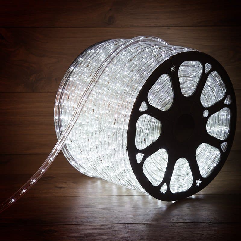 NEON-NIGHT Дюралайт LED , постоянное свечение (2W) - белый, 36 LED/м, бухта 100м, 121-125