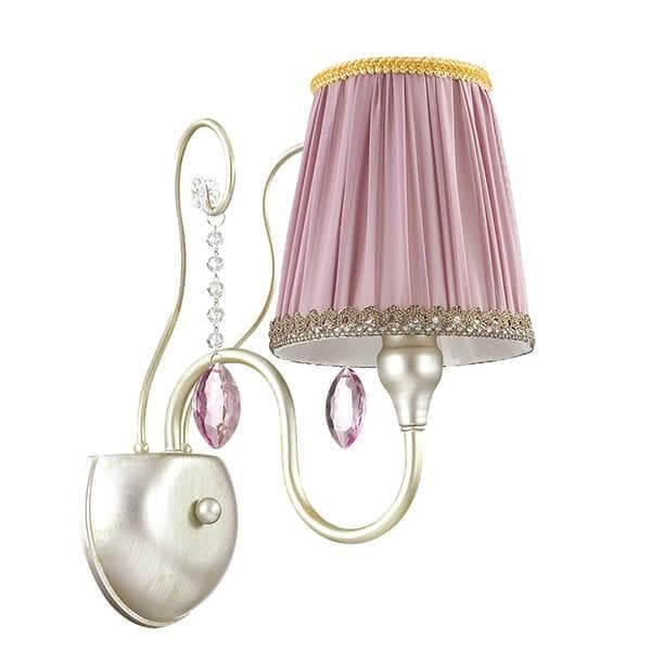 Odeon Light 3393/1W ODL17 537 мат.золото/серебр.патина/абажур ткань/хрусталь Бра E14 40W 2 — миниатюра 1