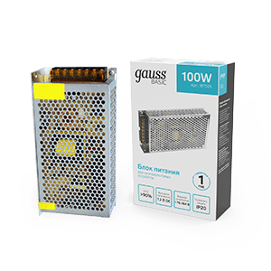 Gauss Блок питания Basic 12V 100W IP20 1/50 BT505 — миниатюра 1