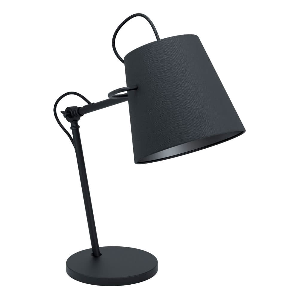 Eglo GRANADILLOS Лампа настольная , 1х40W(E27), L450, B240, H640, осн. Ø200, сталь, черный/текстиль, черный 39866