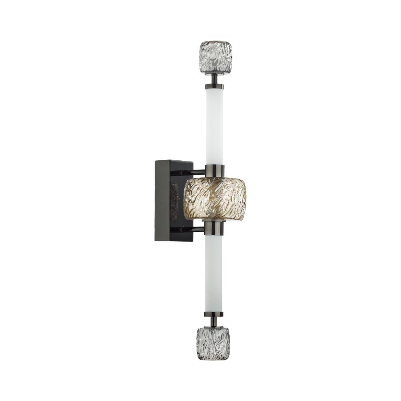 Odeon Light 5427/28WL L-VISION ODL_EX24 21 черный хром/белый/дымчатый/коньячный/металл/стекло/акрил Бра LED 28W 3000K KLIFF
