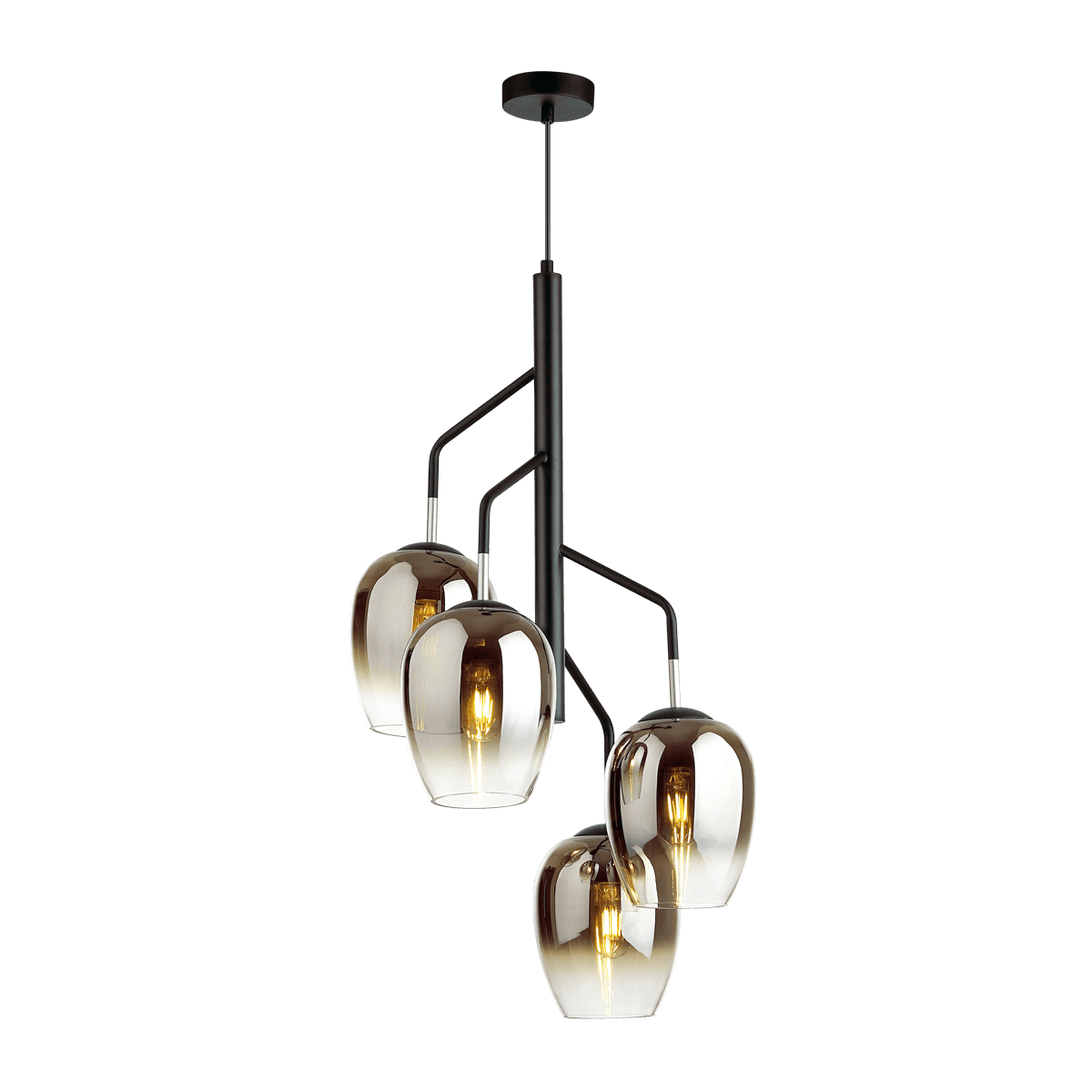 Odeon Light 4759/4 ODL21 дымчатый/черный Люстра E27 4*60W PALTA — миниатюра 2