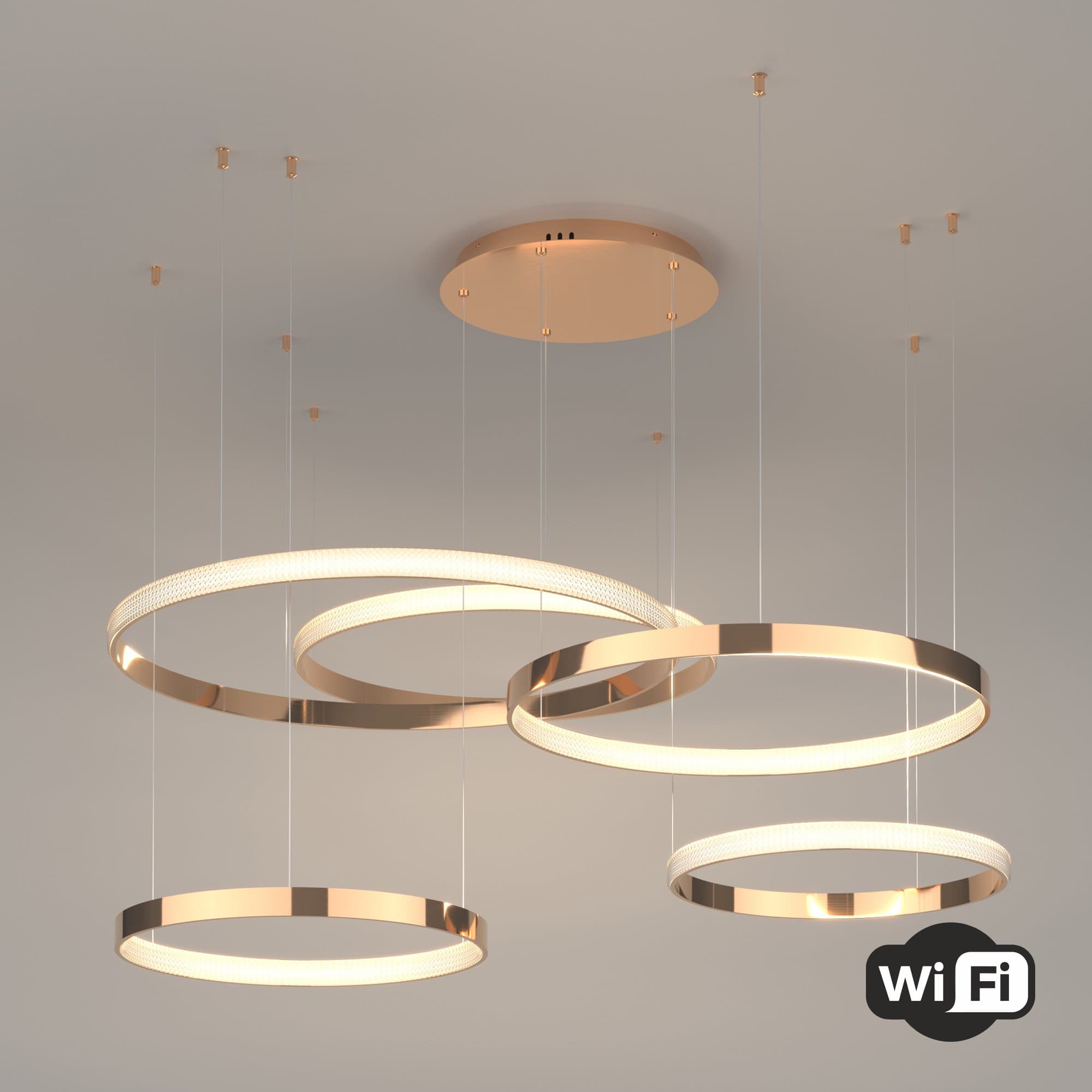 Eurosvet Светодиодная люстра с управлением по Wi-Fi 90275/5 медный Smart a048450