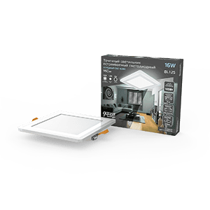 Gauss Светильник Backlight кв 12+3W 960lm 4000K 180-265V IP20 монт Ø170 190*190*31мм 3 реж LED BL125 — миниатюра 1