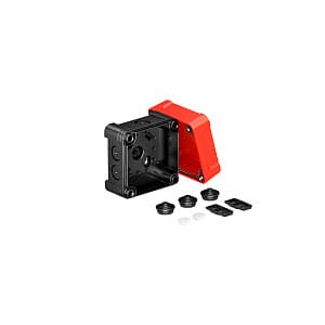 OBO Bettermann Распределительная коробка X02,, IP 67, 95х95х72 мм, черная с красной крышкой 2005144 — миниатюра 2