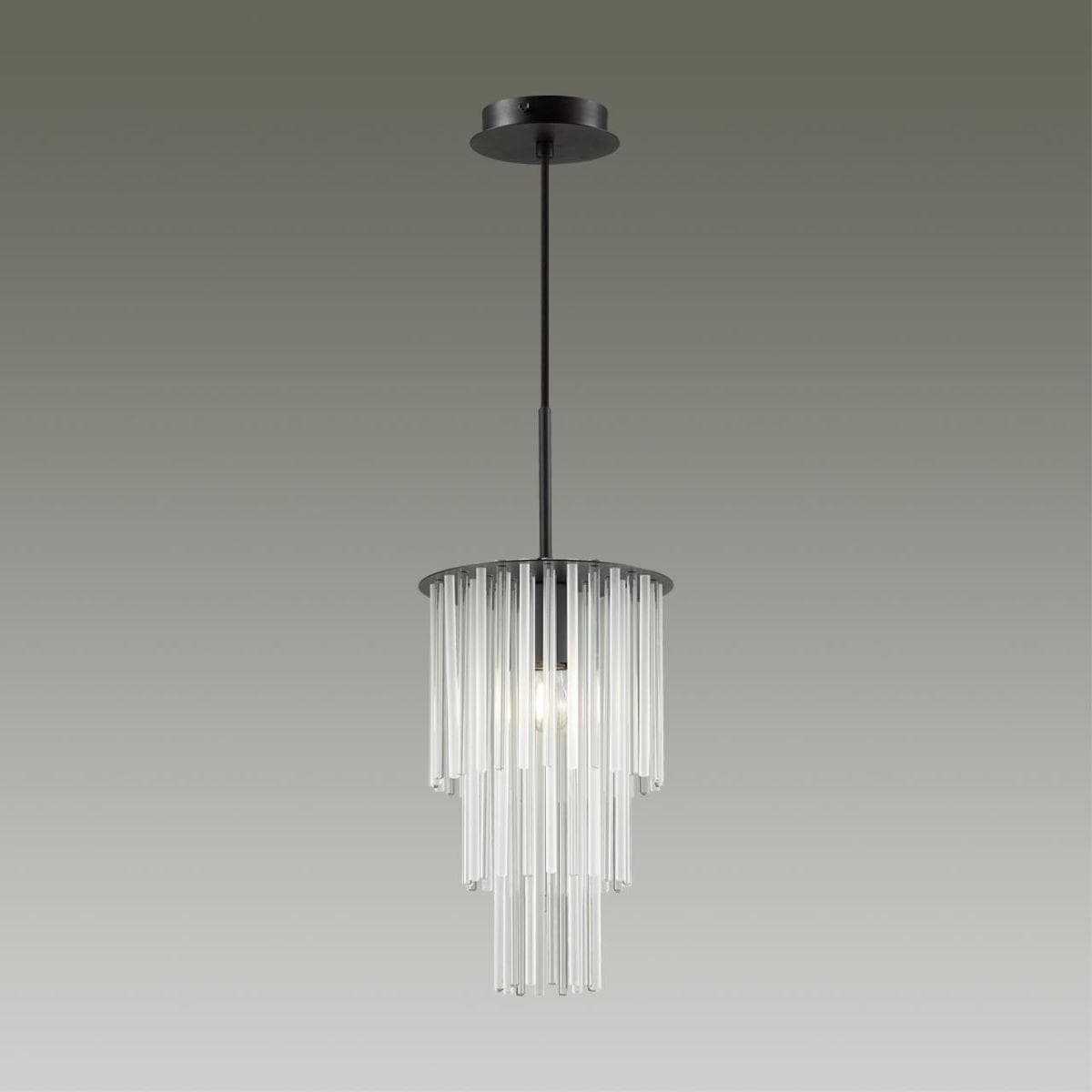Odeon Light 4921/1 MODERN ODL22 329 черный/прозрач./матов./стекло Подвес E27 1*60W PAPITA — миниатюра 4