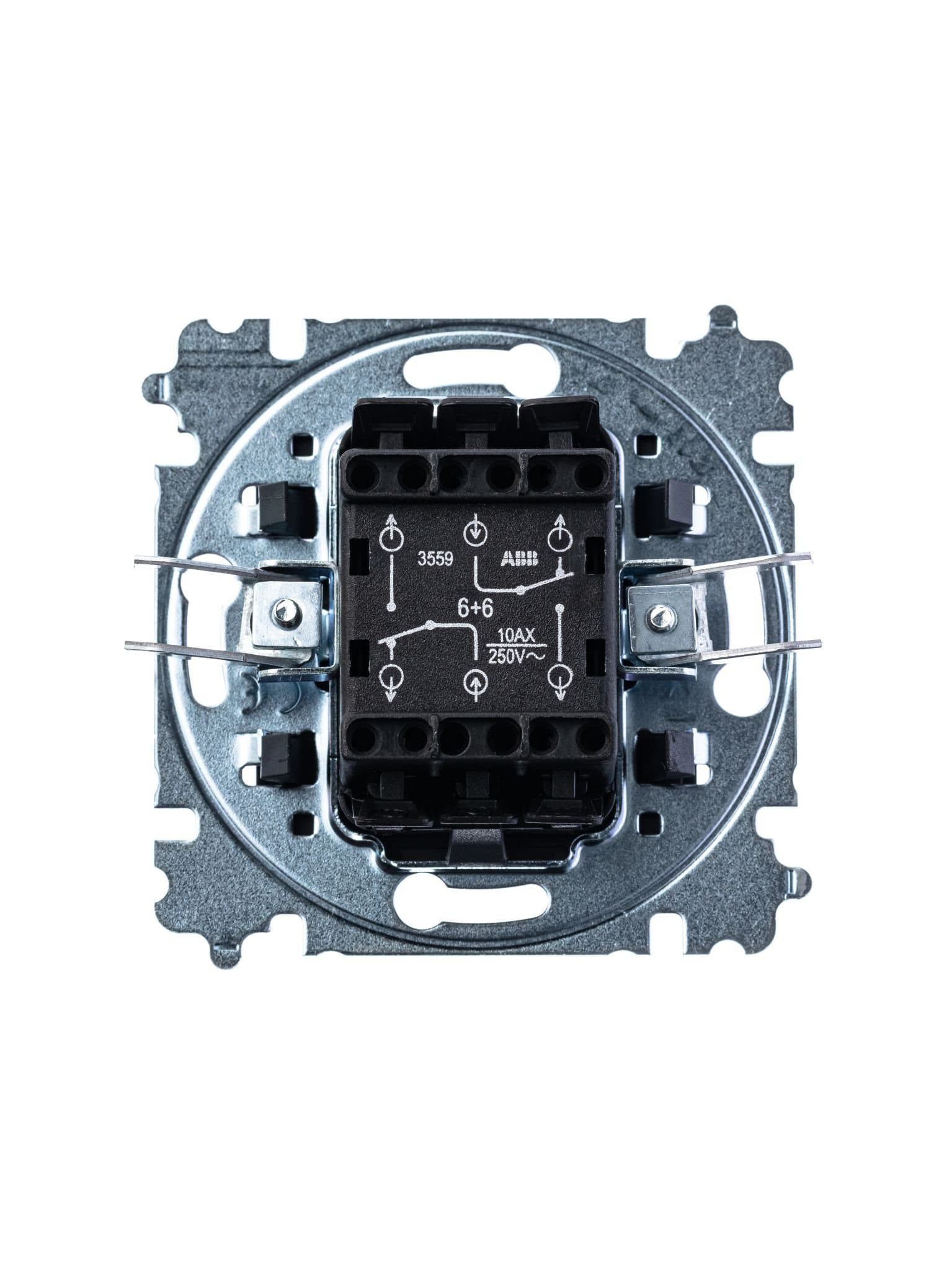 ABB EPJ Levit серебро / дымчатый чёрный Переключатель 2-клавишный 2CHH595245A6070 — миниатюра 3