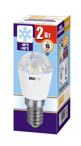 Jazzway Лампа светодиодная (LED) «шар» d26мм E14 2Вт 220-230В прозрачная нейтральная холодно-белая 4000К .1007667 — миниатюра 2