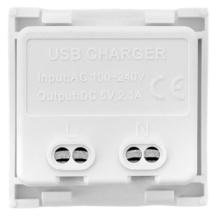 EKF Розетка USB A+C, 2.1А, 2 гнезда, без индикатора, белая — миниатюра 3