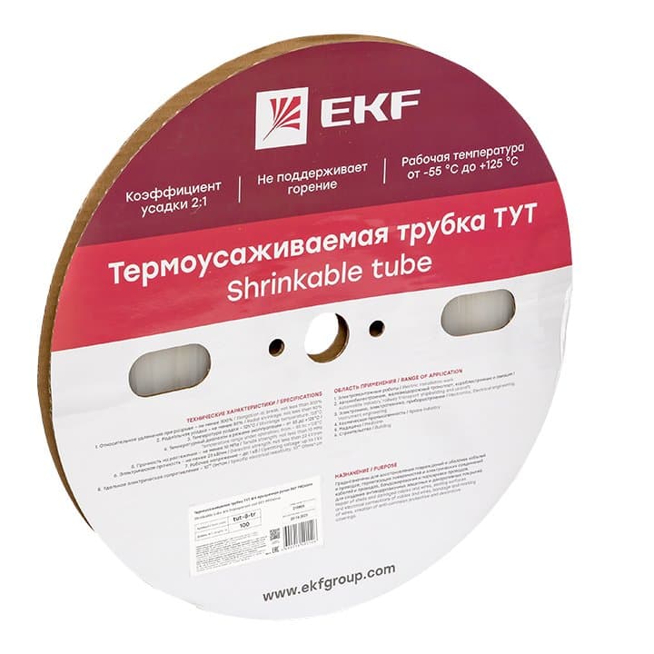 EKF Термоусаживаемая трубка ТУТ 8/4 прозрачная рулон — миниатюра 1