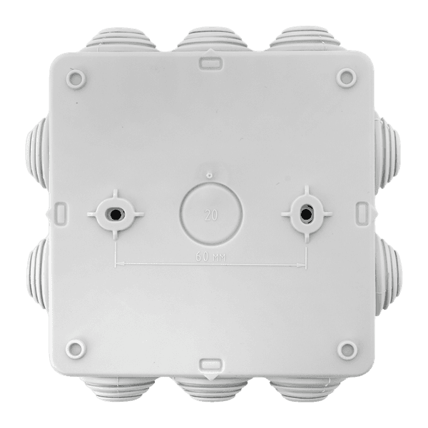 EKF Коробка уравнивания потенциалов КУП-030-014 с крышкой наружная (100x100x50) для прямого монтажа, 10 мембр. вводов серая IP55 — миниатюра 3