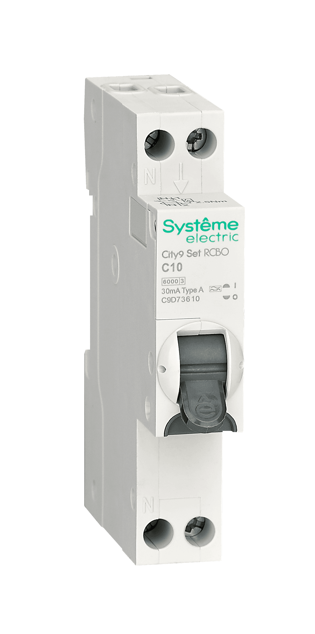 Systeme Electric City9 АВДТ 1П+Н C10 6000A 30мА A 18мм