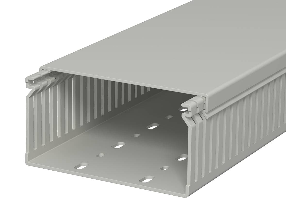 OBO Bettermann Кабель-канал перфорированный распределительный LK4 60x120x2000 мм (перфокороб) ПВХ, серый RAL7030 6178039 — миниатюра 1