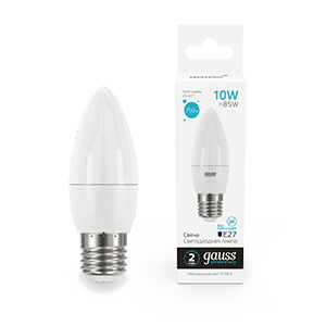 Gauss Лампа Elementary Свеча 10W 750lm 4100K E27 LED 30220