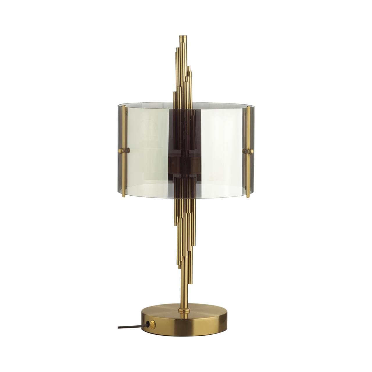 Odeon Light 4895/2T MODERN ODL_EX23 37 бронзовый/дымчатый/металл/стекло Настольная лампа E27 2*40W MARGARET — миниатюра 1