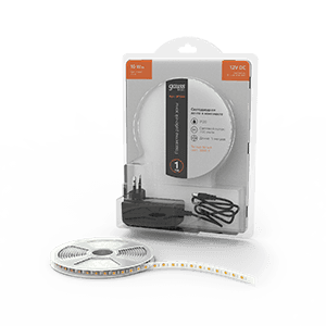 Gauss Лента Basic в комплекте 12V 10W/m 700lm/m 3000K IP20 LED 5m 1/50 BT044 — миниатюра 1