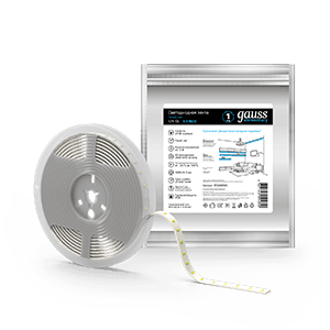 Gauss Лента LED Elementary 2835 -SMD 4.8W 12V DC синий IP20 (ZIP Bag 5м) 355000505