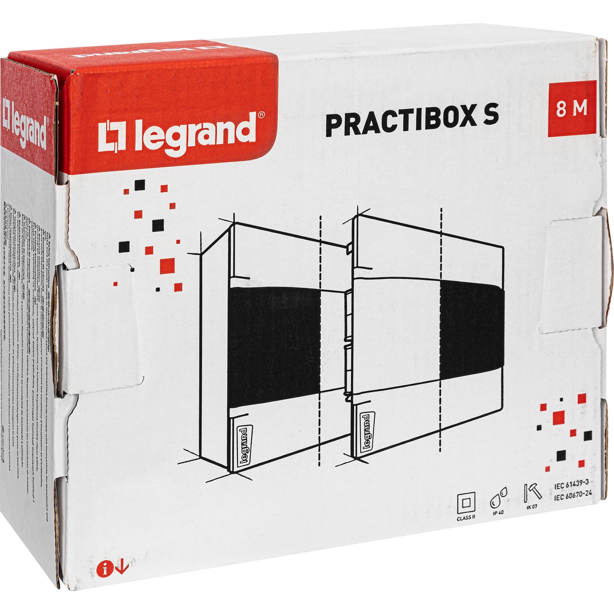 Legrand Practibox S Пластиковый щиток Встраиваемый (в полые стены) 1X8 Белая дверь 134568 — миниатюра 3