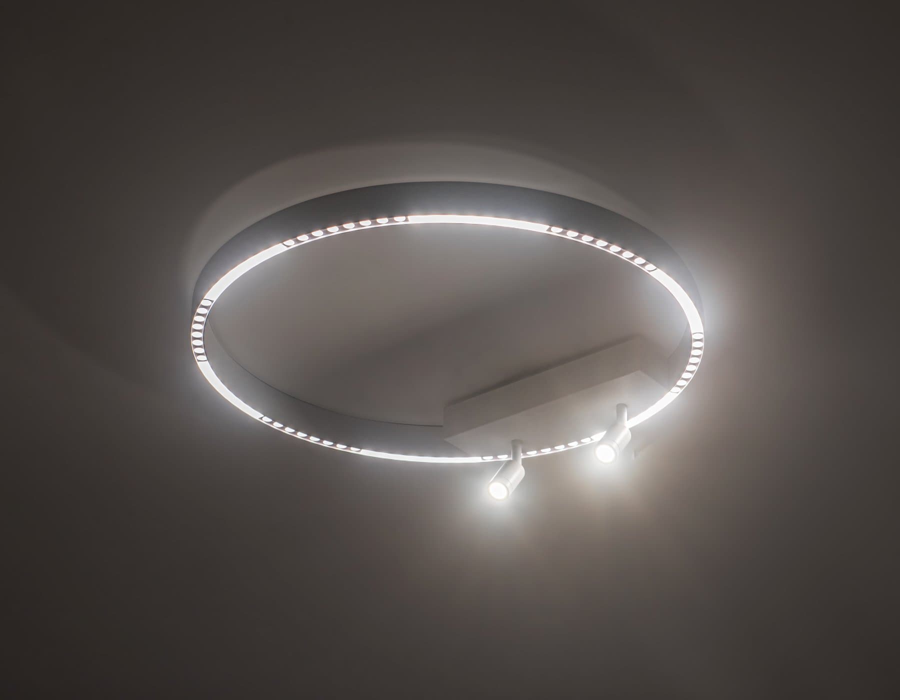 Ambrella Светильник потолочный светодиодный FL5807/1+2 WH белый 40W 3000K/4200K/6400K D600*95 (без ПДУ) — миниатюра 2