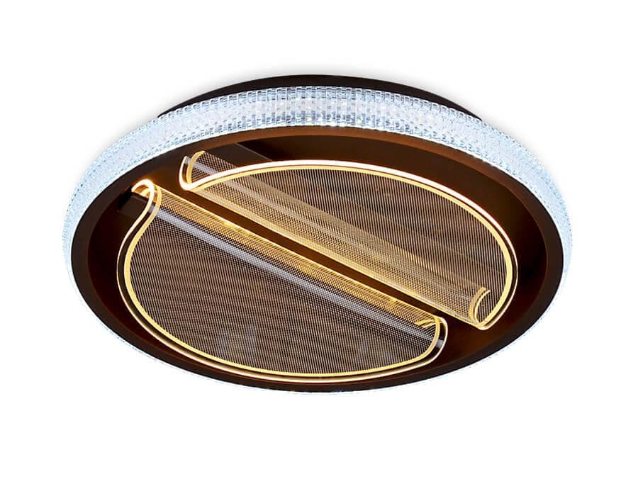 Ambrella Потолочный светодиодный светильник с пультом FA604 CF кофе 88W D470*90 (ПДУ РАДИО 2.4) — миниатюра 4
