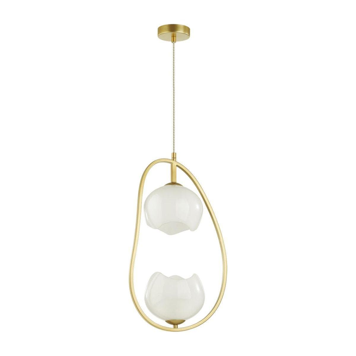 Odeon Light 4873/2 MODERN ODL_EX22 49 золотой/белый/стекло Подвес E14 2*40W WATERLILY