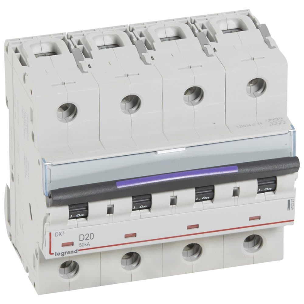 Legrand DX3 Автоматический выключатель 50кА 20А 4P D 410227 — миниатюра 1