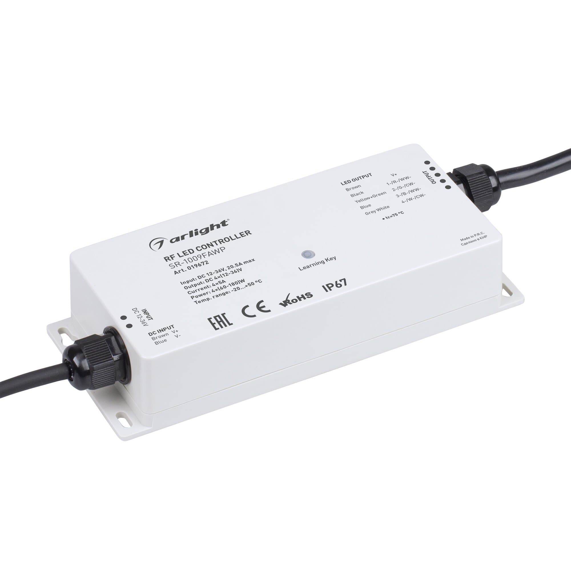 Arlight Контроллер SR-1009FAWP (12-36V, 240-720W) (IP67 Пластик, 3 года) 019672