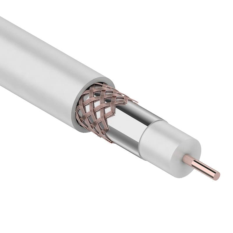 Кабель RG-6U+CU, (75%), 75 Ом, 100м., белый Rexant 01-2223 — миниатюра 1