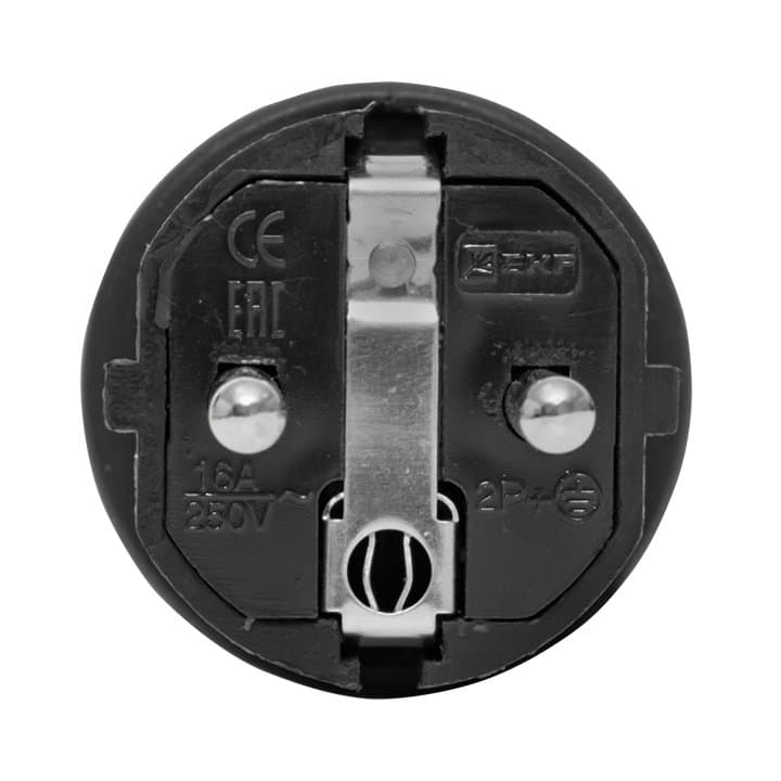 EKF Basic Вилка угловая каучуковая с кольцом 230В 2P+PE 16A IP44 — миниатюра 5