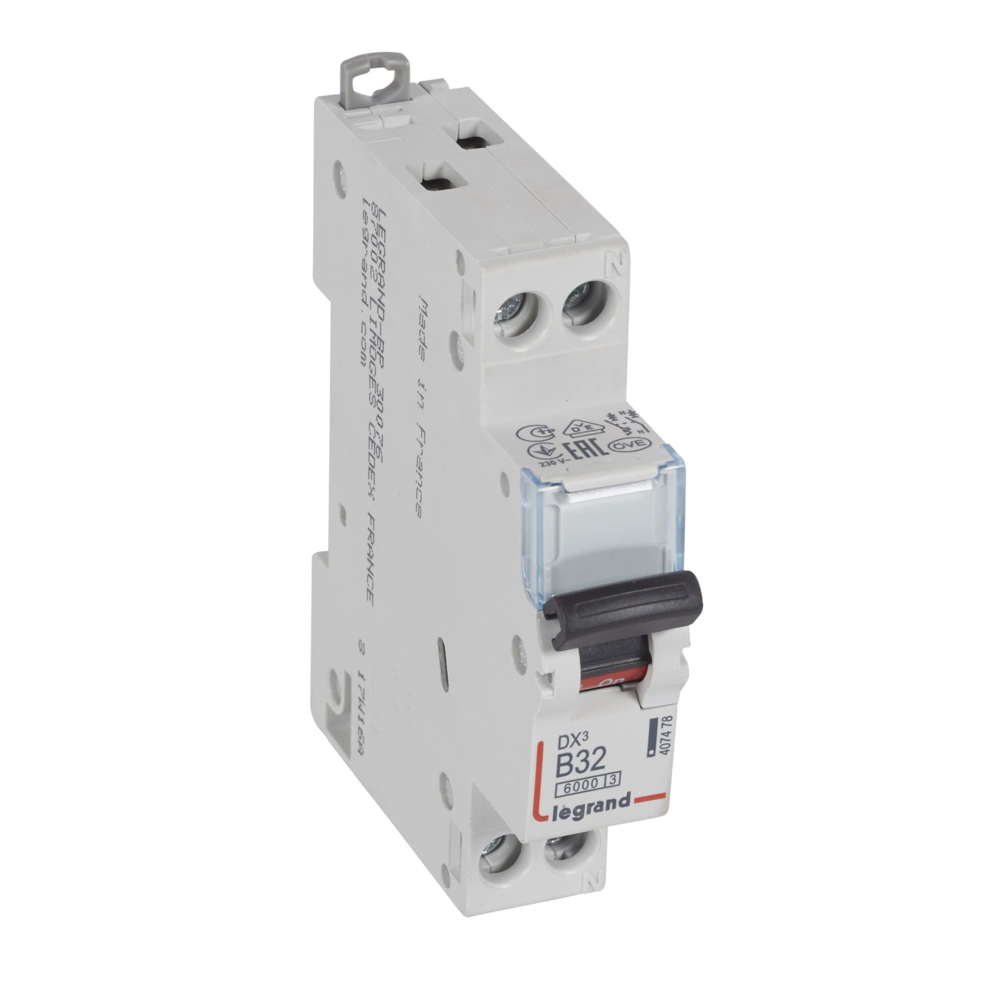 Legrand DX3 Автоматический выключатель 1P+N 32А (B) 6kA/10кА 407478 — миниатюра 1