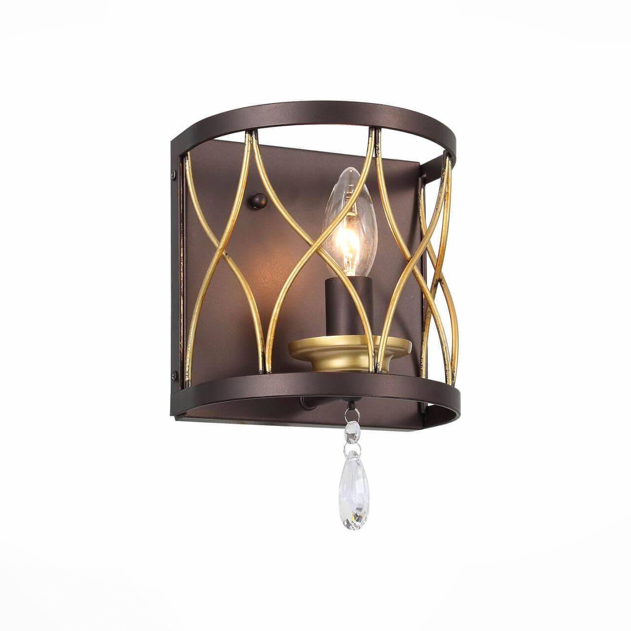 ST LUCE SL789.421.01 Бра  Темный кофе, Золото/Темный кофе, Золото, Прозрачный E14 1*60W