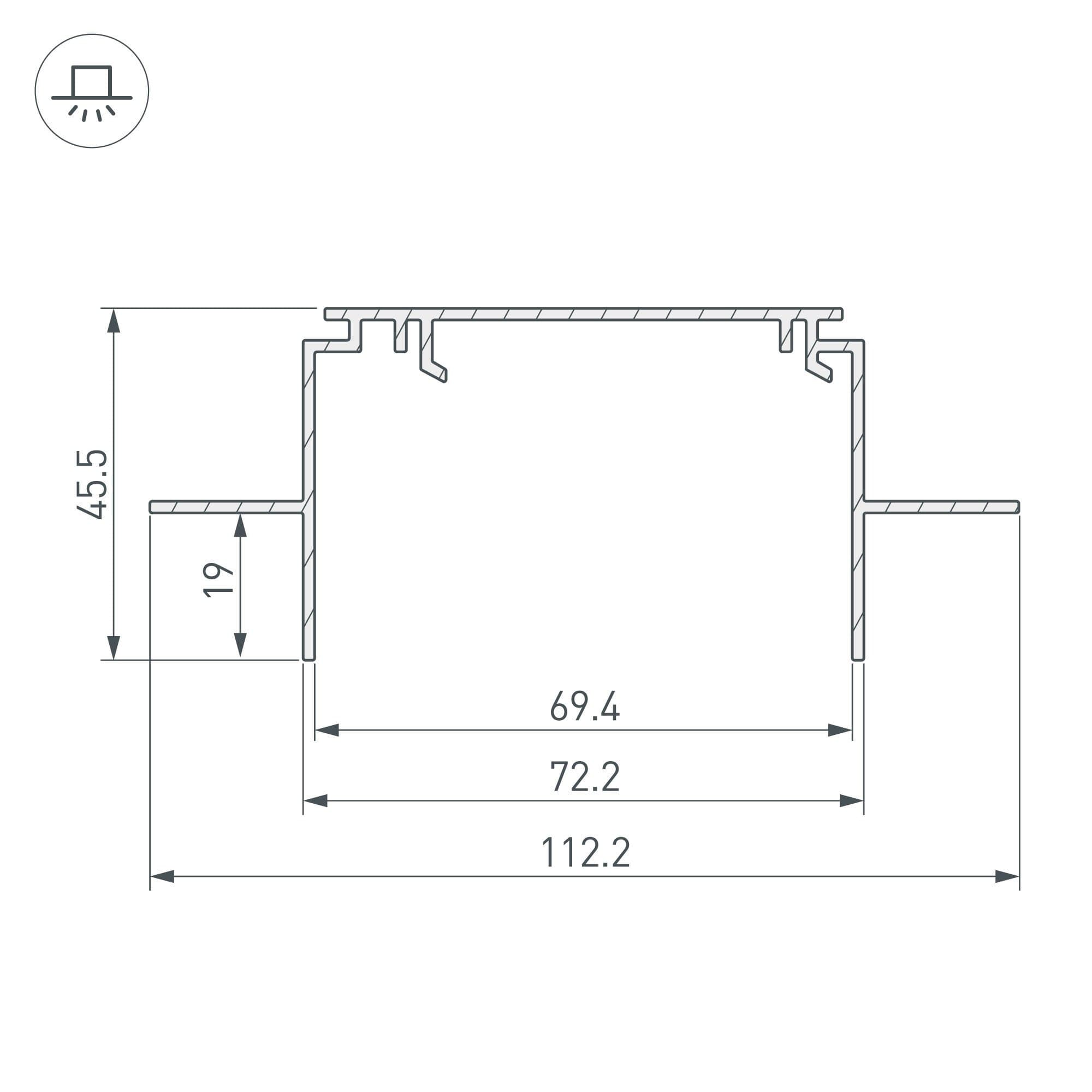 Arlight Профиль-держатель TEK-POWER-RW70F-GH16-2000 (Алюминий) 019885 — миниатюра 2