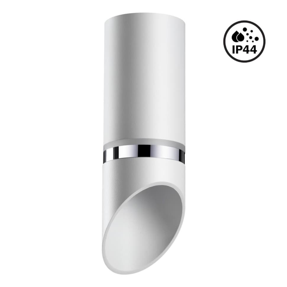 Novotech 370904 OVER NT22 белый/хром Светильник накладной влагозащищенный IP44 GU10 9W 220V DELTA