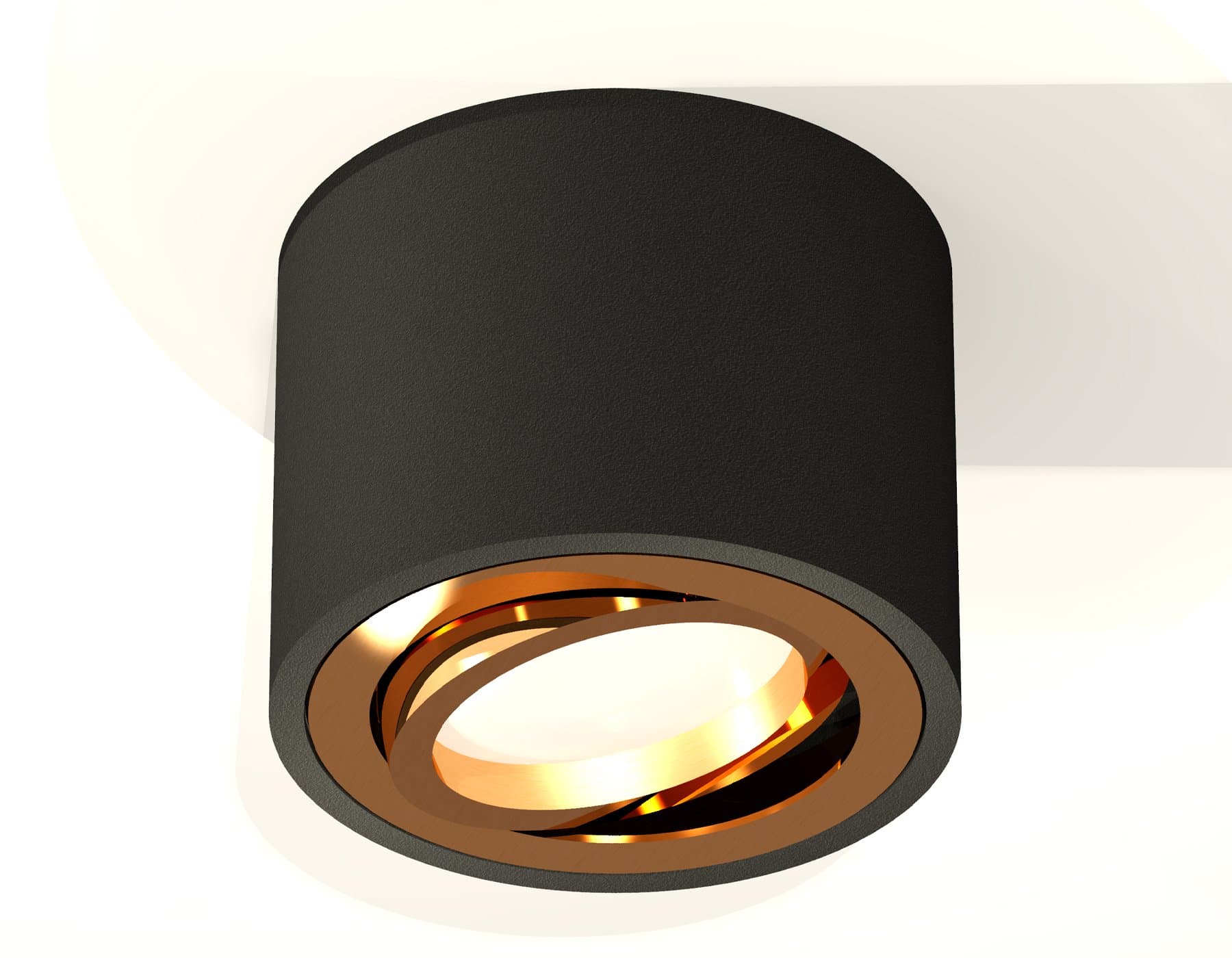 Ambrella Комплект накладного поворотного светильника XS7511004 SBK/PYG черный песок/золото желтое полированное MR16 GU5.3 (C7511, N7004) — миниатюра 2