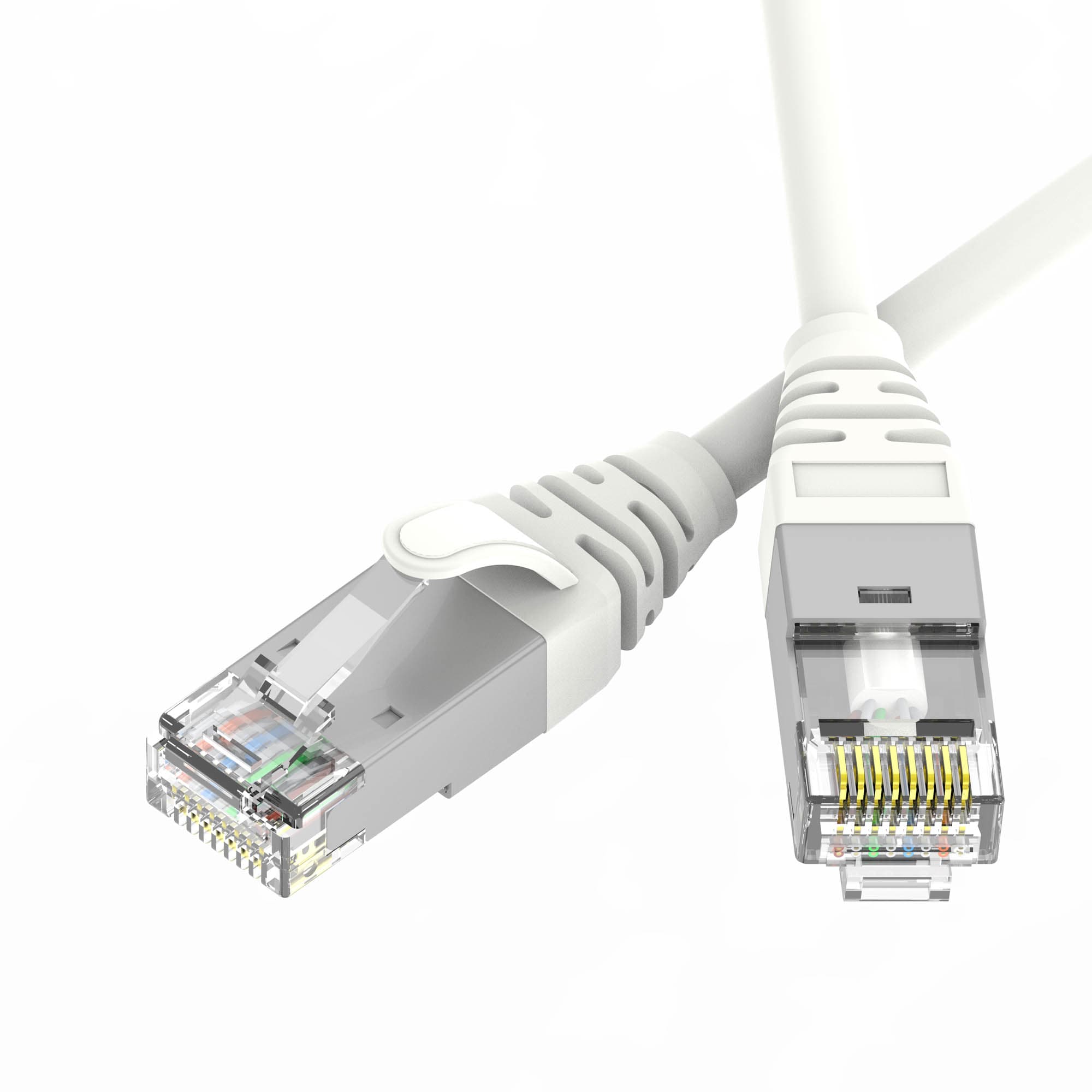 DKC Патч-корд экранированный Ultra SLIM CAT6A S/FTP 4х2, 30 AWG, LSZH, белый, 1м