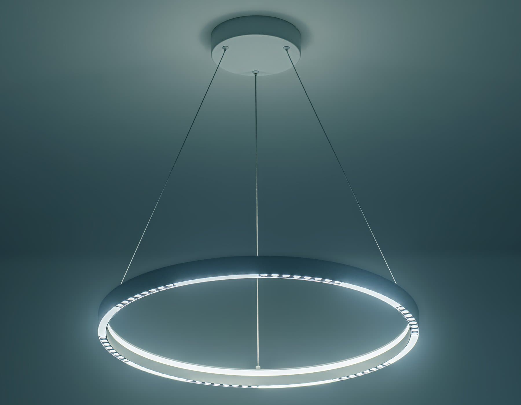 Ambrella Светильник подвесной светодиодный FL5851 WH белый 35W 3000K/4200K/6400K D600*600 (без ПДУ) — миниатюра 5