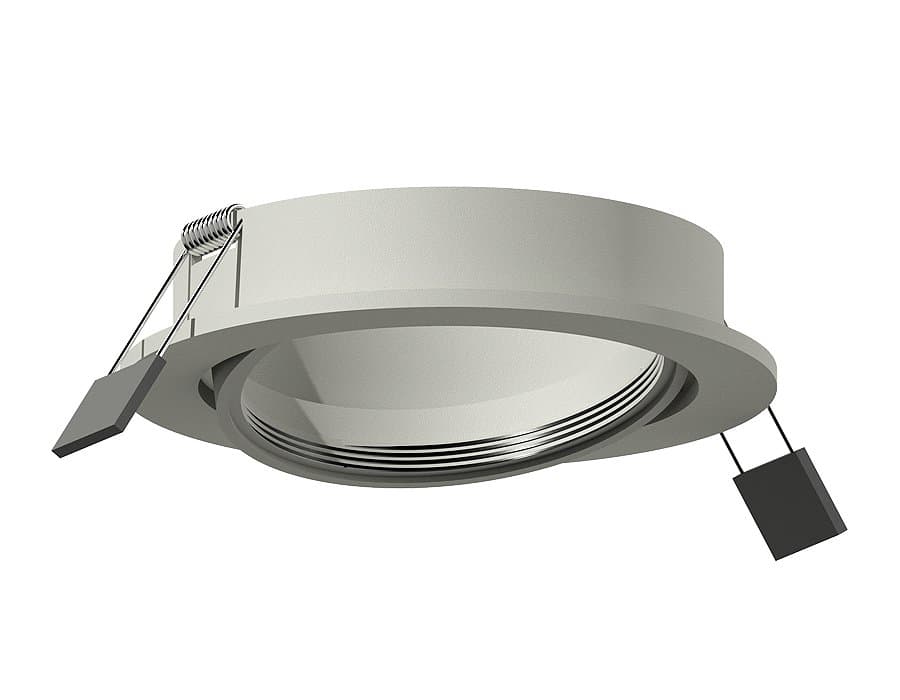 Ambrella Корпус светильника встраиваемый поворотный для насадок D70mm C7653 SGR серый песок D106*H25mm MR16 GU5.3 — миниатюра 1