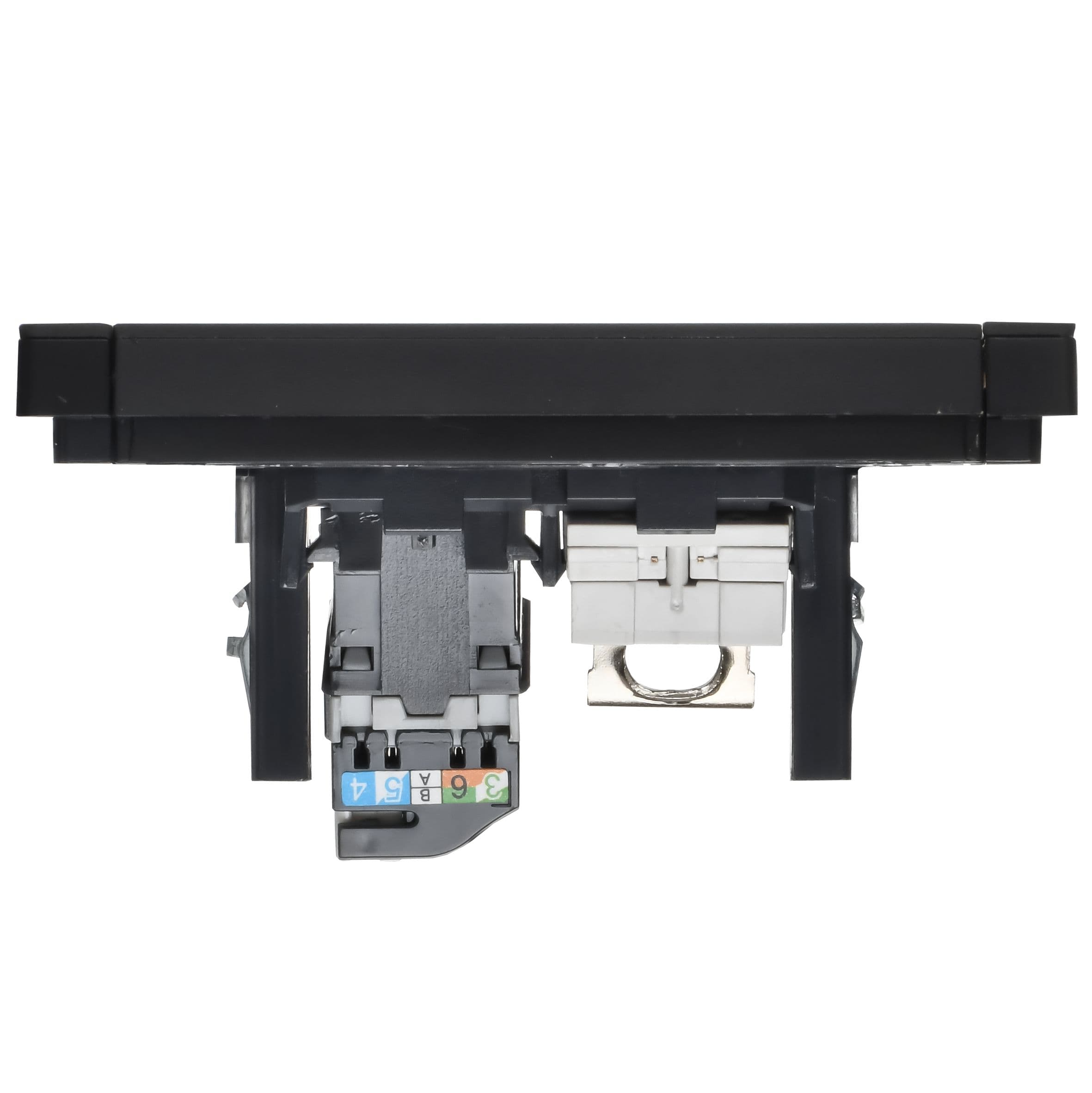 IEK FORTE&PIANO Металл Черный Розетка двойная RJ11+RJ45 кат.5E FP135M — миниатюра 5