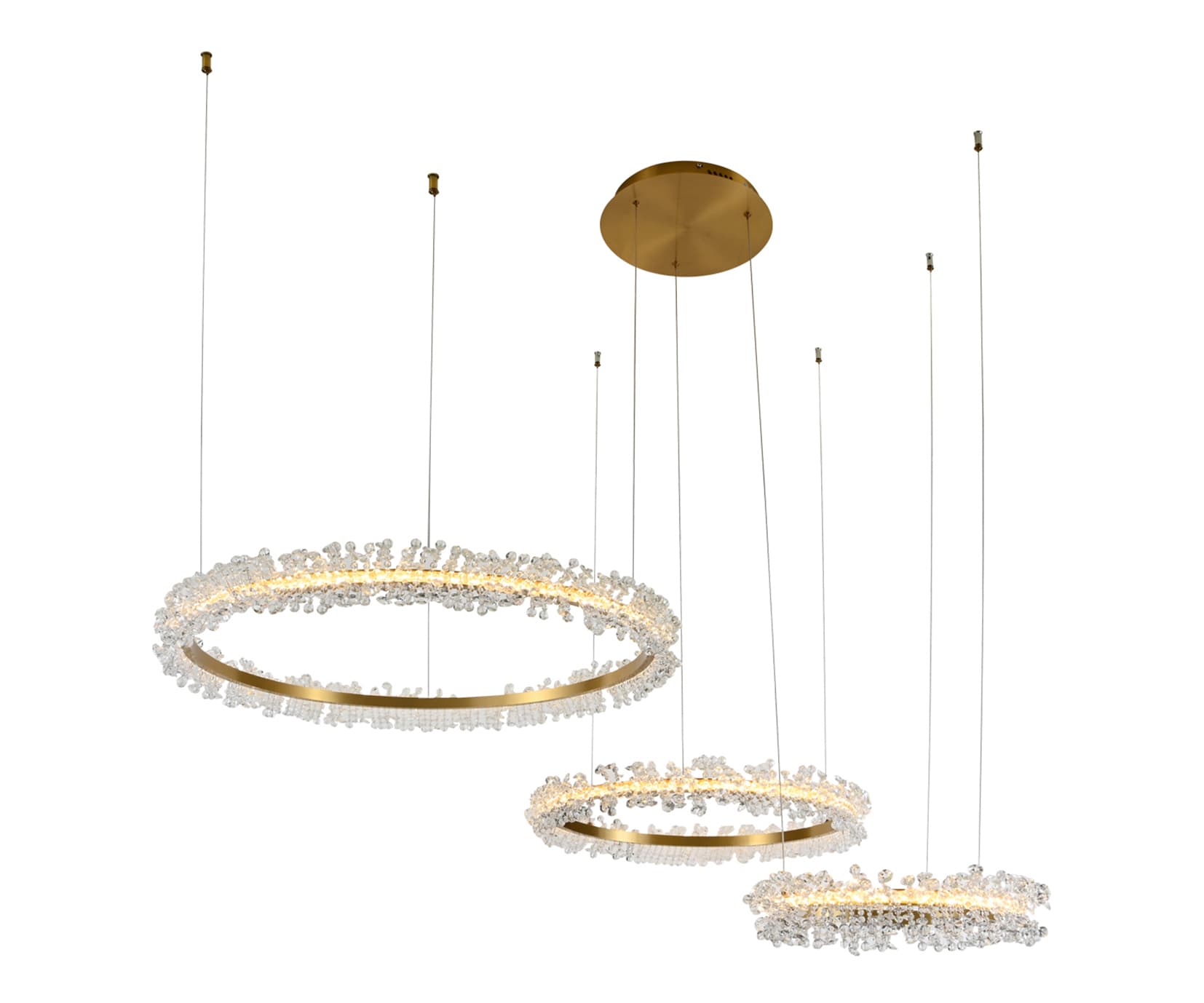 Kink Light 08246,36PA(4000K) Подвес Лаура латунь d40+60+80 h150 Led 110W (4000K) с пультом ДУ