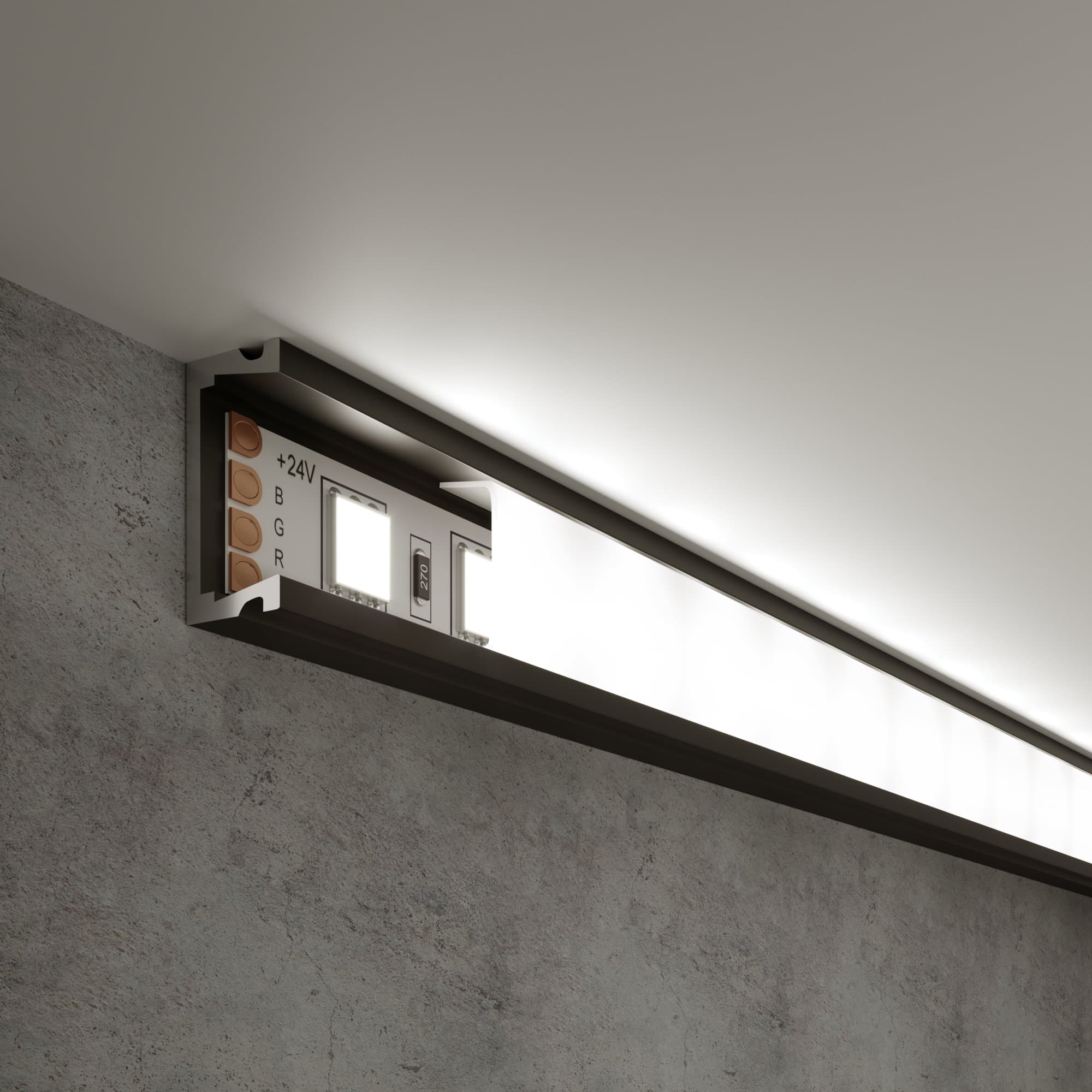 Elektrostandard LL-2-ALP006 Накладной алюминиевый профиль черный/белый для LED ленты (под ленту до 11mm) a053619