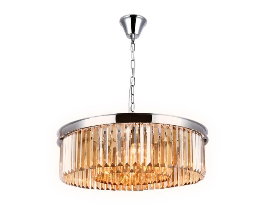 Ambrella Подвесная люстра с хрусталем TR5097/8 CH/TI хром/янтарь E14/8 max 40W D600*760 — миниатюра 1
