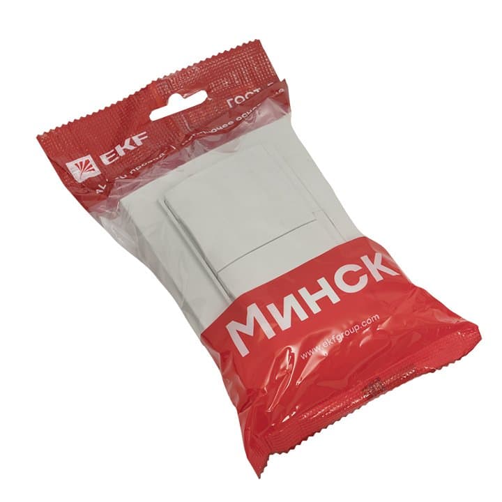 EKF Basic Минск Белый Розетка 2-ая с/з, со шторками и крышкой, 16А, IP44, СП — миниатюра 7