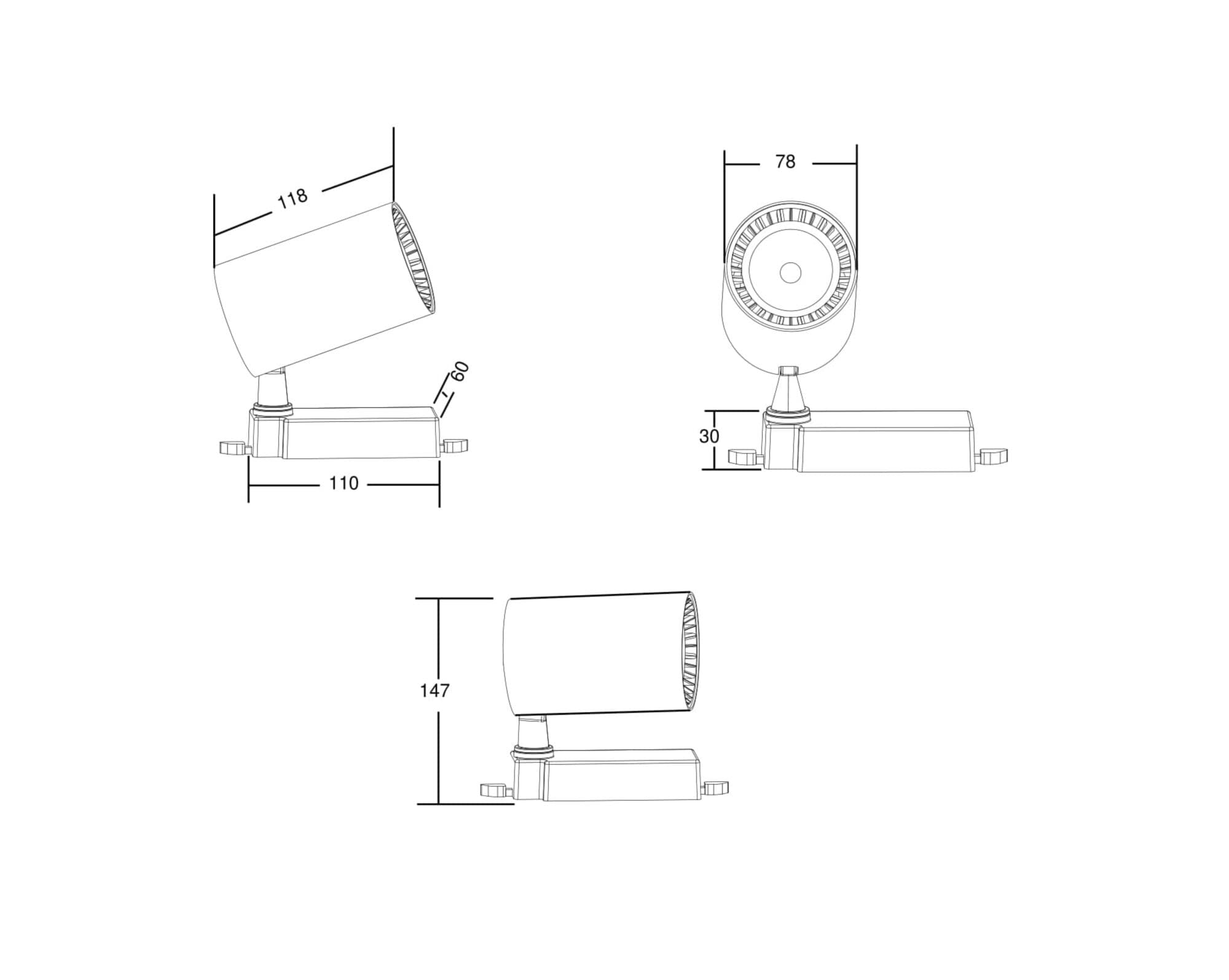Maytoni 3 phase track system Черный Светильник трековый TR029-3-10W4K-B — миниатюра 5