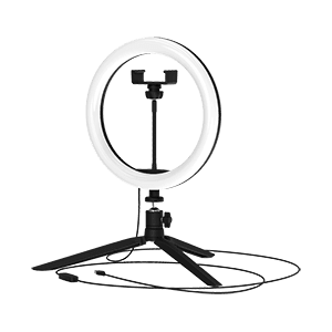 Gauss Светильник кольцевой 14W 700lm 3000-6500K 5V USB IP20 260*23мм черный дим пульт LED RL002