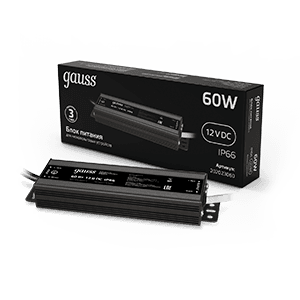 Gauss Блок питания для светодиодной ленты пылевлагозащищенный 60W 12V IP66 202023060