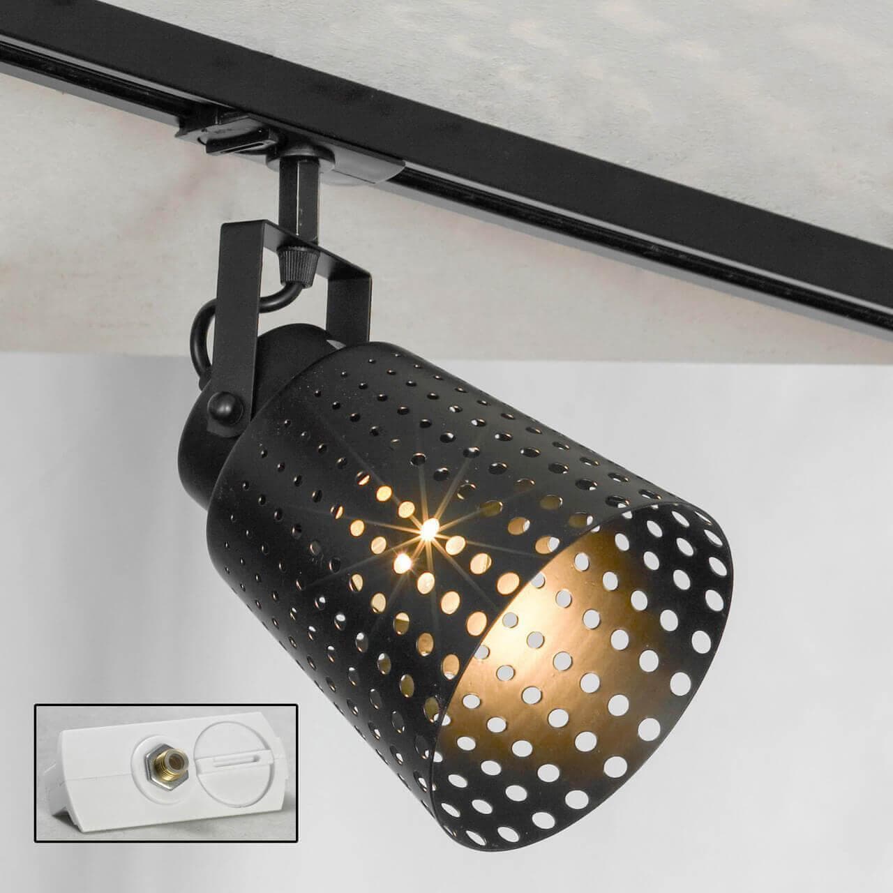 Lussole LOFT Металл Черный /  Металл трековый светильник однофазный E27 60W LSP-9834-TAW — миниатюра 1