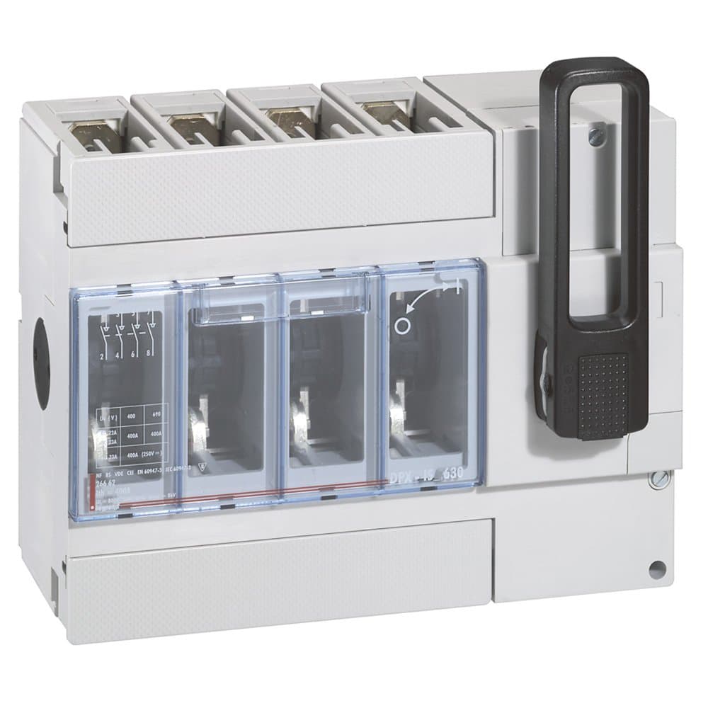 Legrand DPX-I 630 Выключатель-разъединитель 4Р 400А 36kA б/незав. расцепителя с передней рукояткой 026662 — миниатюра 1