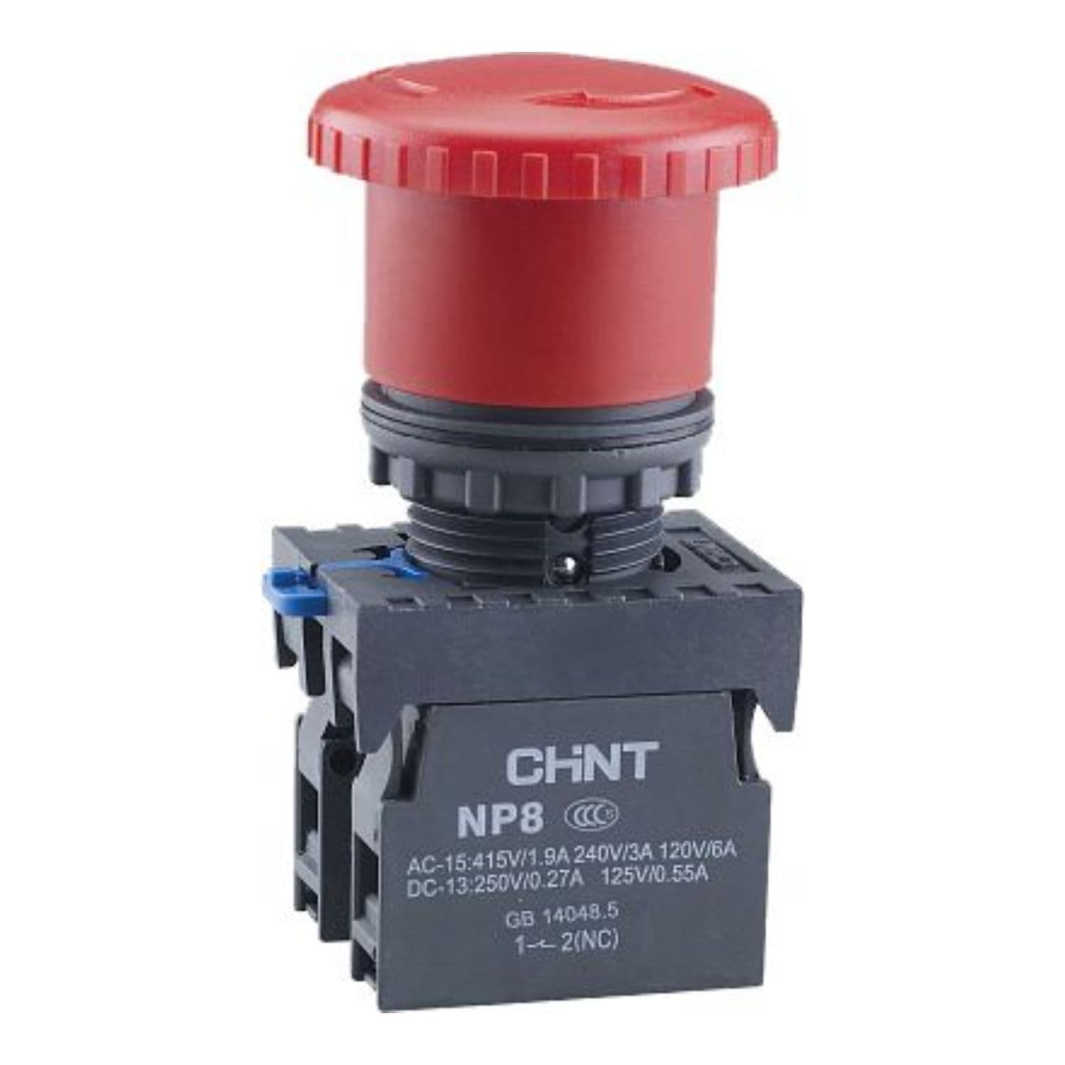 CHINT Кнопка управления "Грибок" Φ40мм с фиксацией NP8-11ZS/14 красная 1НО+1НЗ IP65 (R)