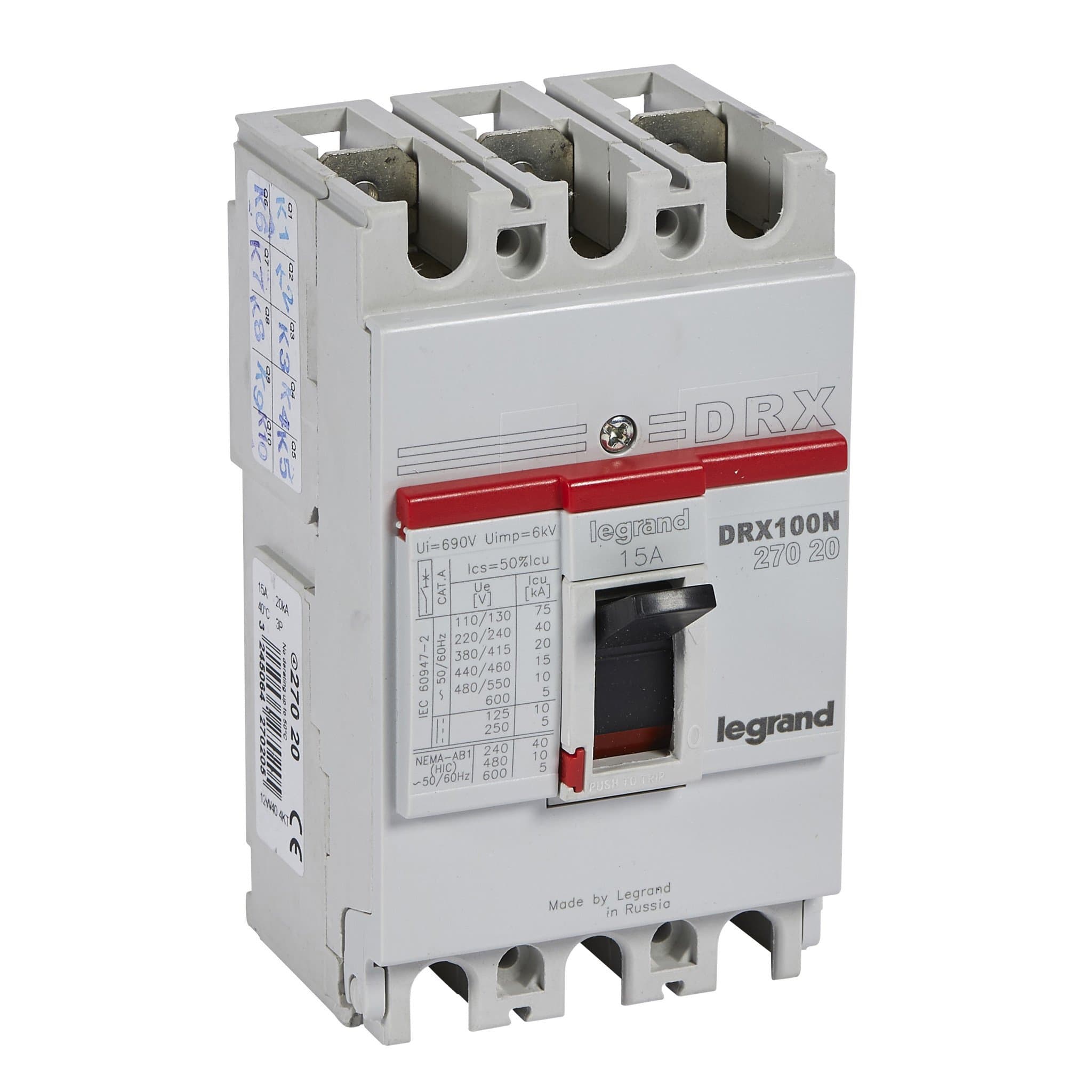 Legrand DRX125 термомагнитный 15A 3П 20KA 027020 — миниатюра 1