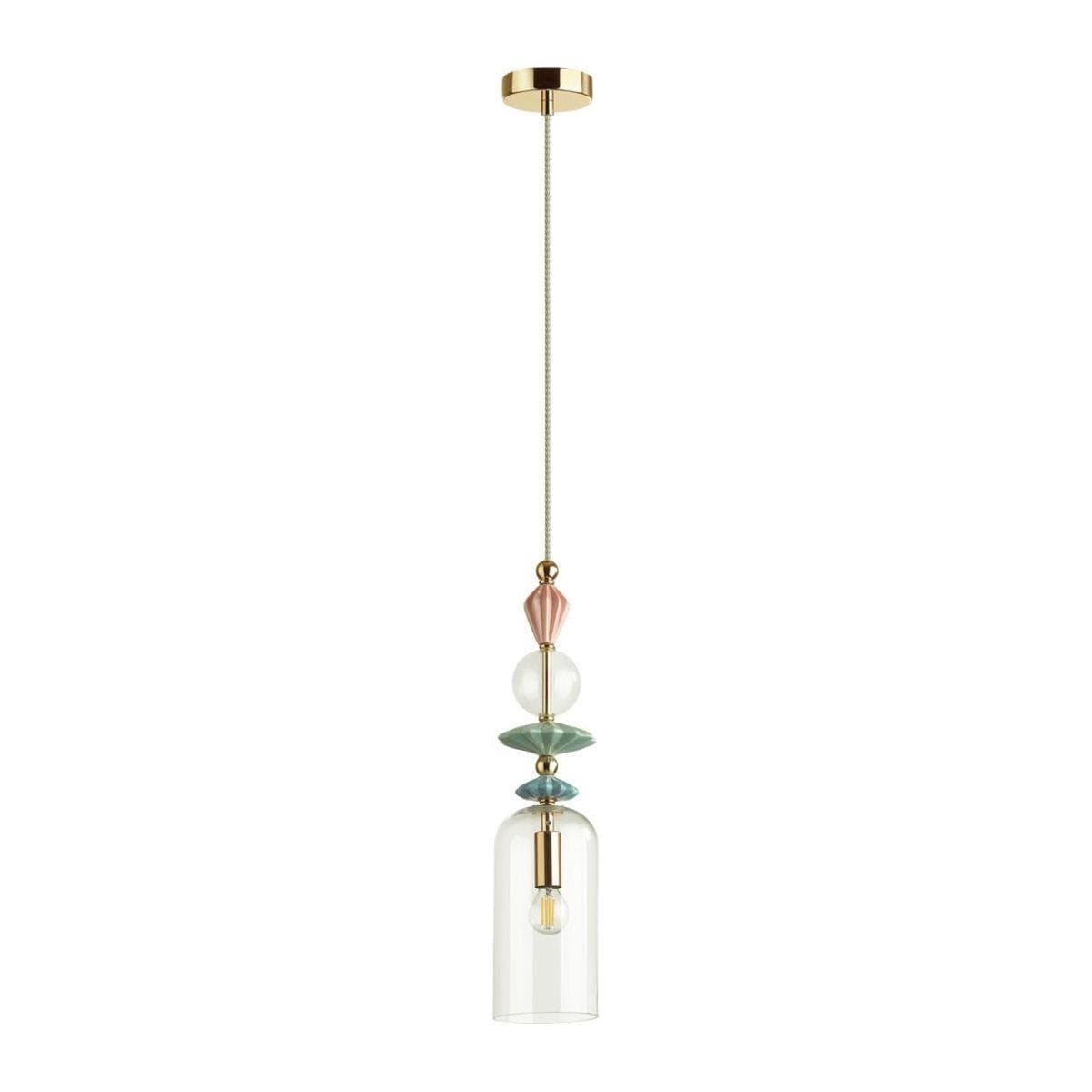 Odeon Light 4855/1 CLASSIC ODL_EX22 31 золото/раноцветн./керамика/стекло Подвес E14 1*40W 4855/1 BIZET